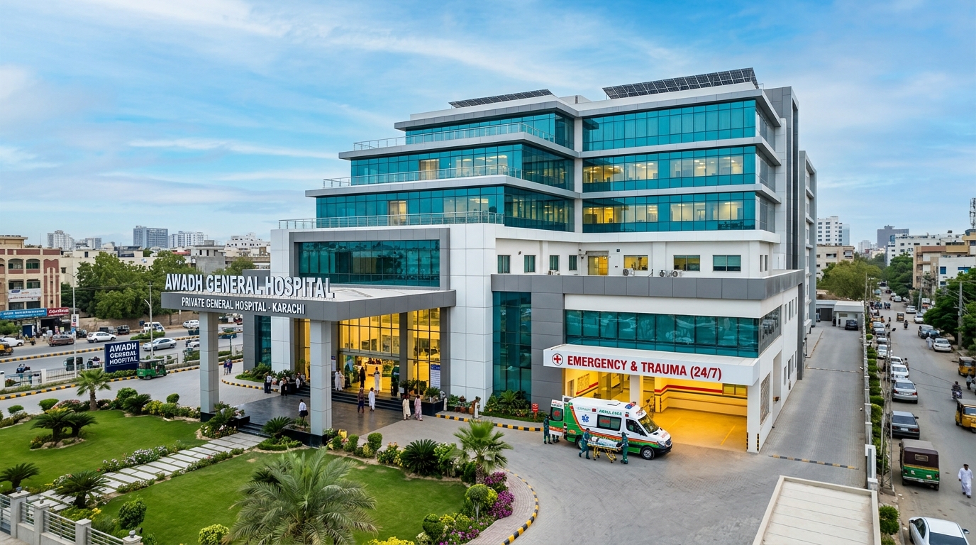 Awadh General Hospital Landhi Karachi Facade